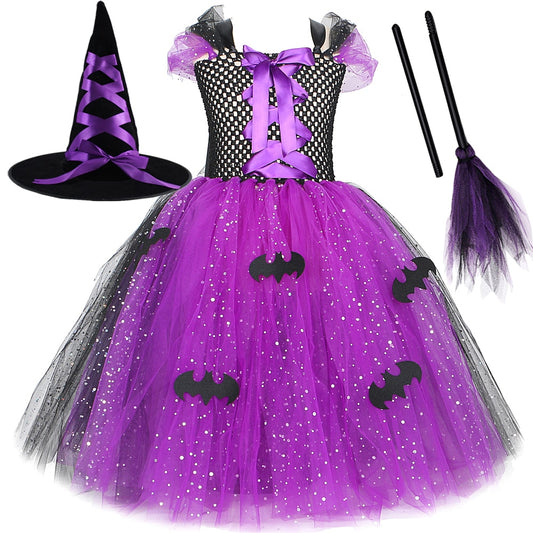 Glittery Purple Witch Costume